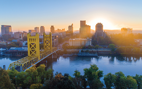 Downtown Sacramento at sunrise