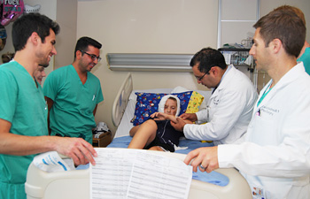 Hunter and his medical team © UC Regents