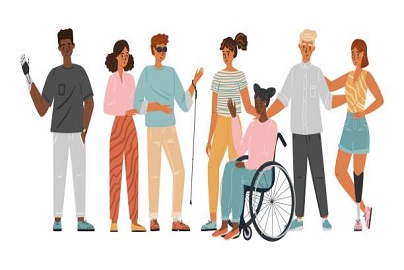 diverse group of people standing talking