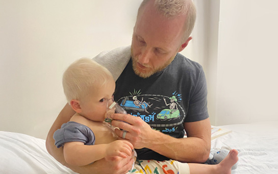 Pediatric trauma and emergency patient with her dad