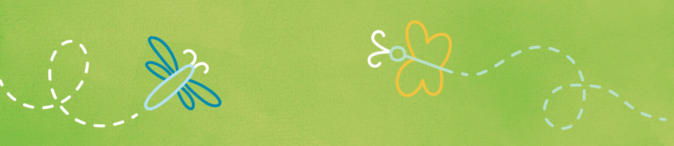 Green background with butterflies