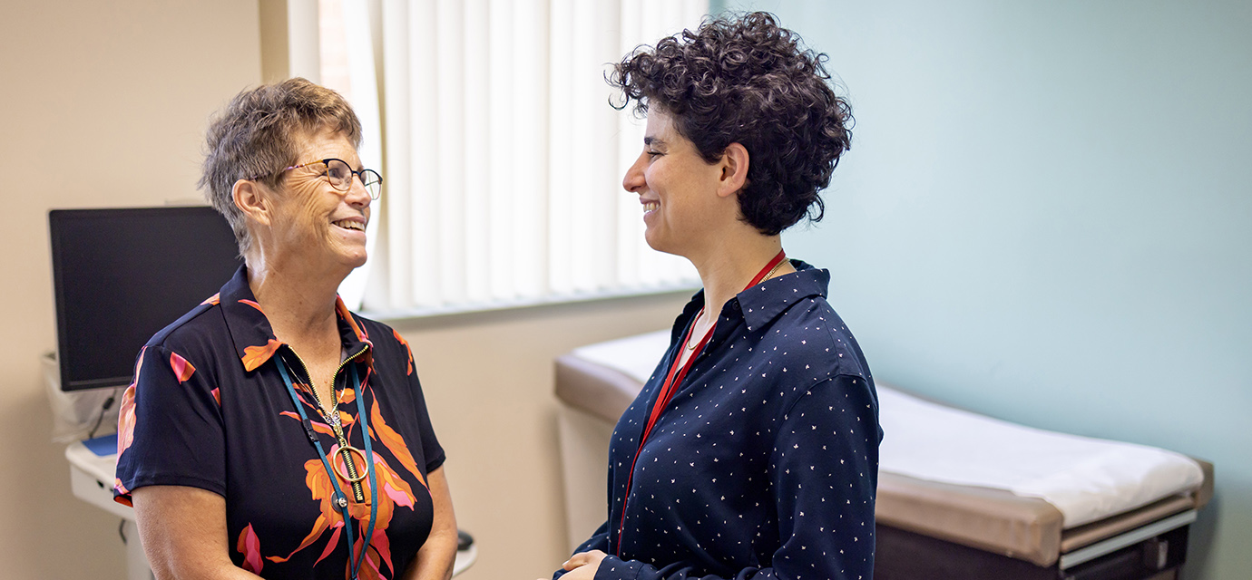 Volunteer clinical faculty member and pediatrician Katy Carlsen with CIRCLE Clinic medical director Hannah Snitzer