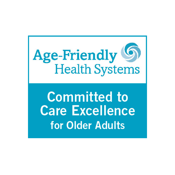 Age Friendly Health Systems badge: Committed to care excellence for older adults