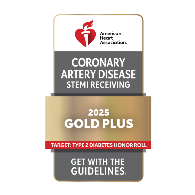 American Heart Association Gold Plus badge: Stemi Receiving, 2025