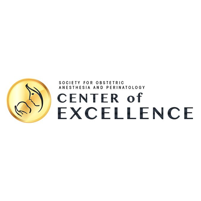 Center for Excellence badge: Society for Obstetric Anesthesia and Perinatology