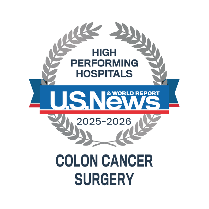 U.S. News High performing hospitals badge: Colon cancer surgery, 2025-26