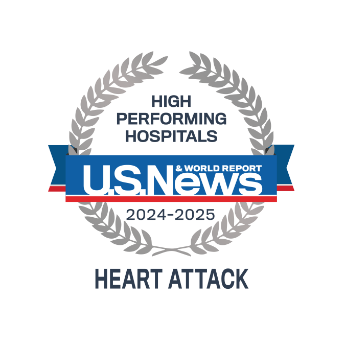 U.S. News High performing hospitals badge: Heart attack, 2025-26