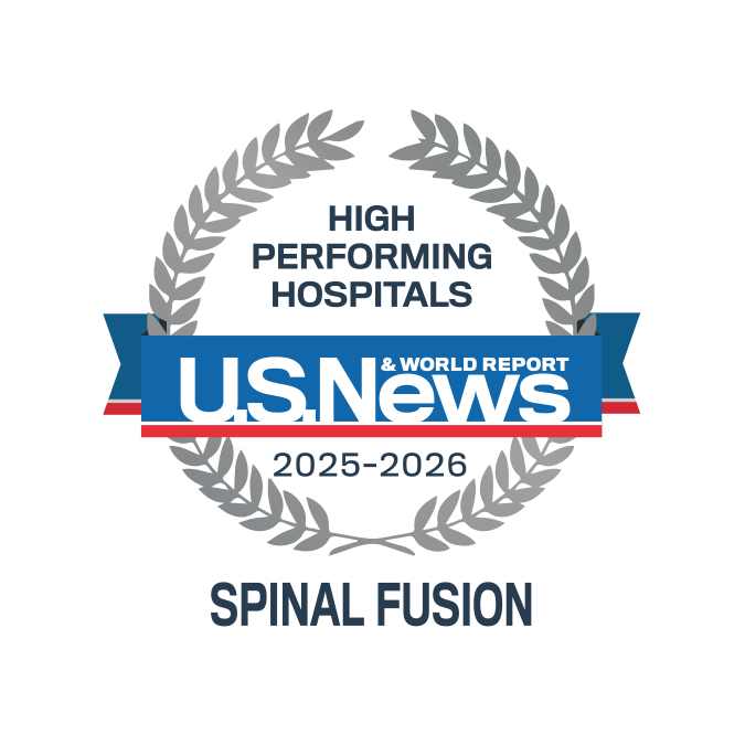 U.S. News High performing hospitals badge: Spinal fusion, 2025-26