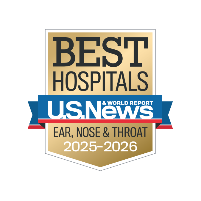 U.S. News Best Hospitals badge: Ear, nose & throat, 2025-26
