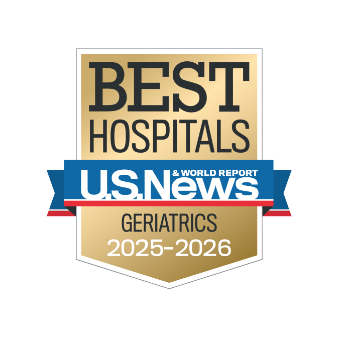 U.S. News Best Hospitals badge: Geriatrics, 2025-26