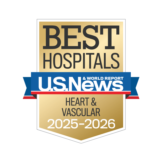 U.S. News Best Hospitals badge: Heart & vascular, 2025-26