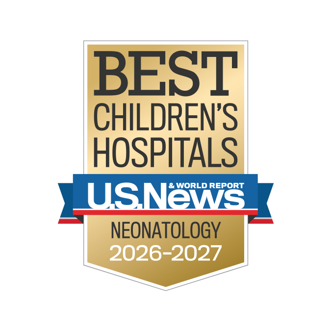 U.S. News Best Children's Hospitals badge: Neonatology, 2026-2027