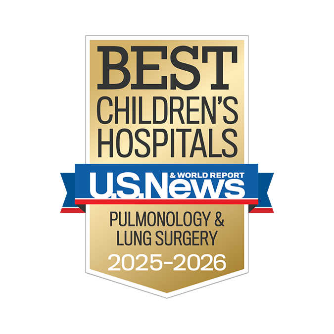U.S. News Best Children's Hospitals badge: Pulmonology & lung surgery, 2025-26