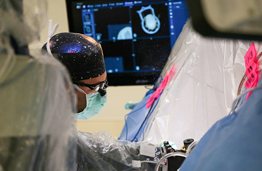 Neurosurgeons performing DBS.