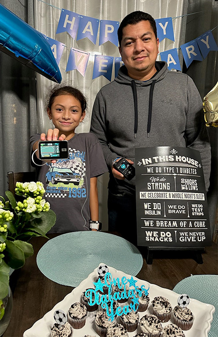 Dad and Elena celebrating her dia-versary
