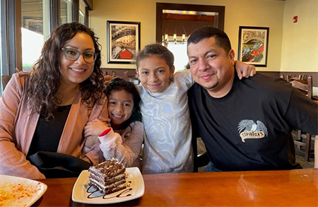 The Ramirez family – Wendi, Emma, Elena and Erik – celebrate Emma’s birthday. 