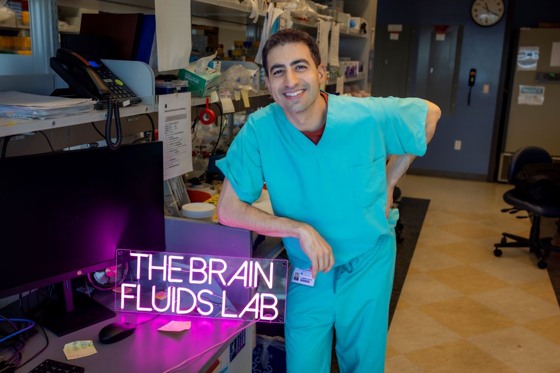 Cameron Sadegh in his research lab
