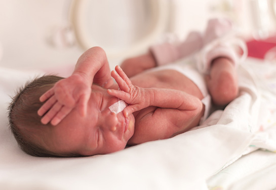 Premature newborn baby girl
