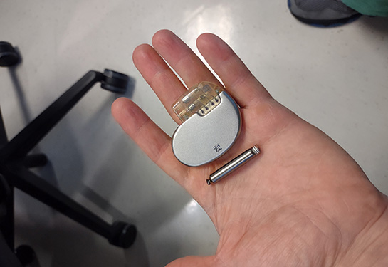 Leadless pacemaker in palm of the hand