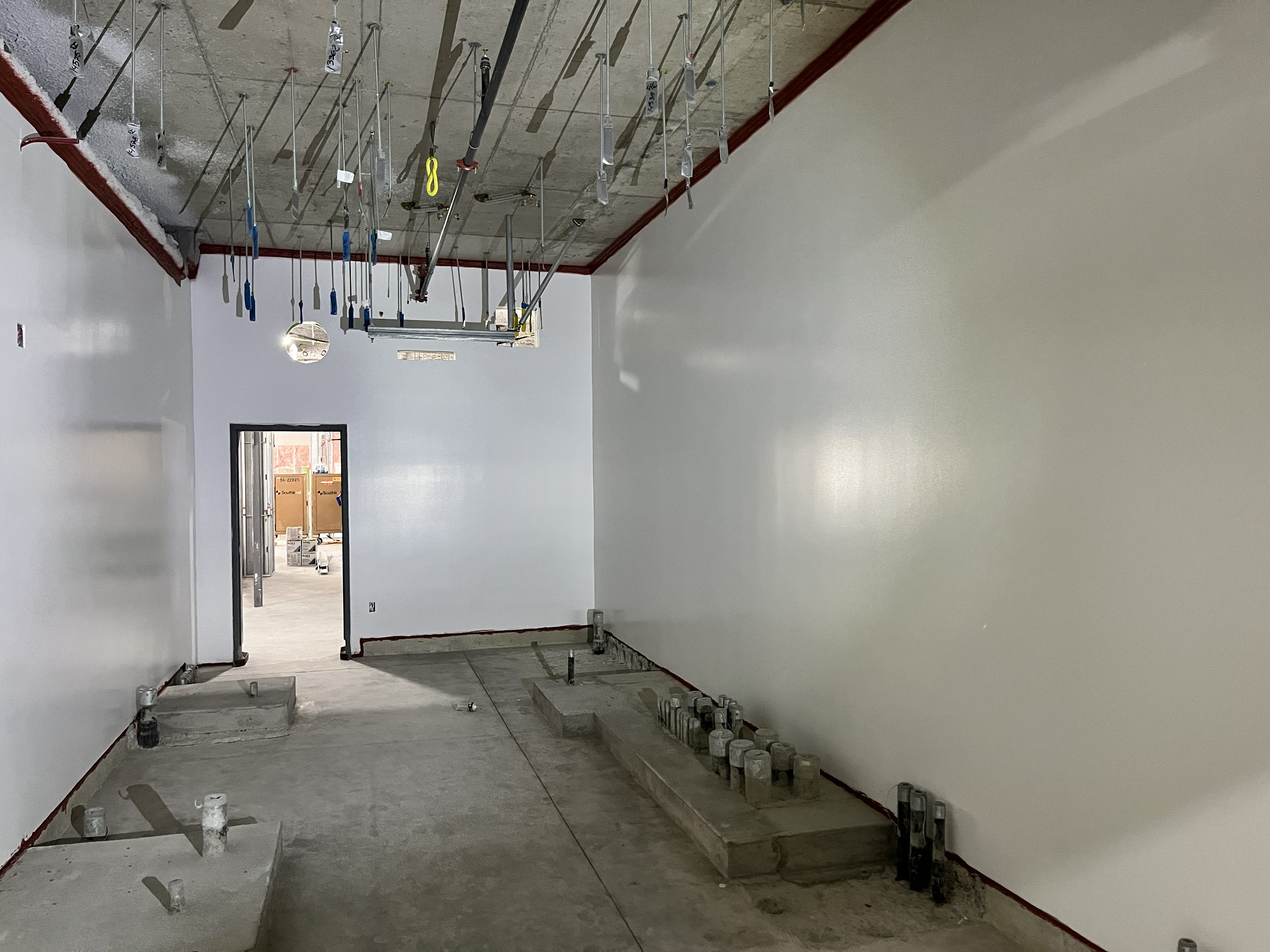 Interior view of California Tower under construction.