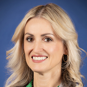 Portrait of Natascha Tuznik, associate clinical professor of infectious diseases and director of the Travelers’ Clinic