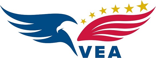 VEA employee resource group icon in red, white and blue