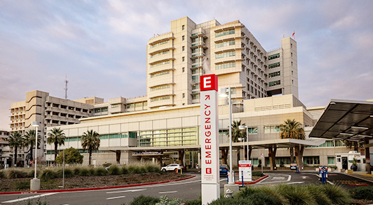 Entrance to the UC Davis emergency department. Details may have changed due to ongoing construction.