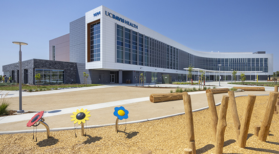 exterior view of modern, multistory Folsom Medical Care Clinic building