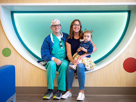 The Hipwell family at the UC Davis Children’s Surgery Center