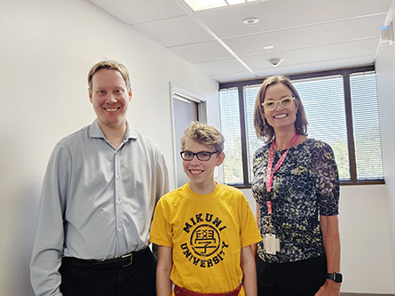 James with pediatric neurosurgeon Marike Zwienenberg and neurosurgeon Ben Waldau