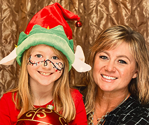 Peyton and her mom during the holidays