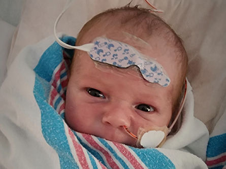 Newborn Vincent in the hospital