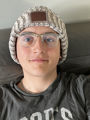 Pedro relaxing at home