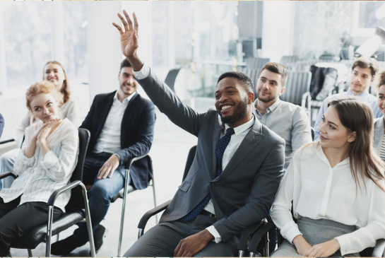 group of learners in a classroom setting