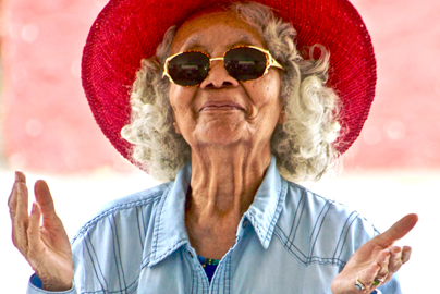 Women with red hat