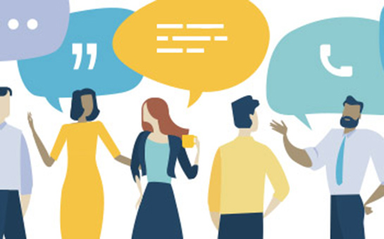Cartoon of people talking