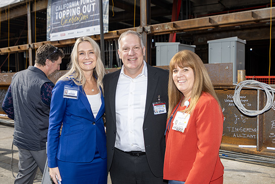 Kimberly Bleichner-Jones, Mike Condrin, and Christine Williams at the California Tower ceremony.