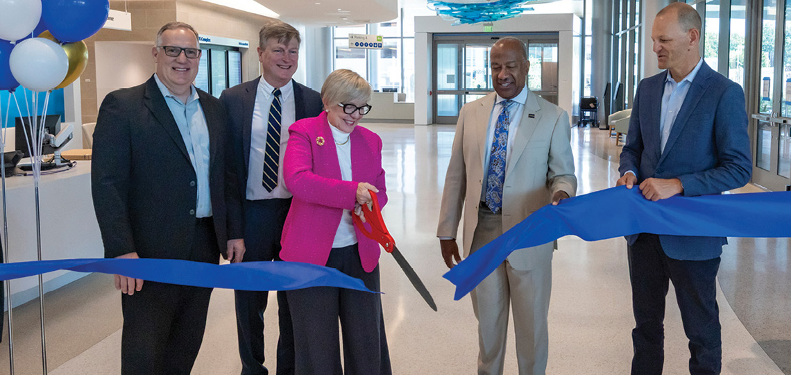 Mike Condrin, Bruce Hall, Diana Farmer, Gary May and Sacramento Mayor Kevin McCarty at the 48X Complex grand opening