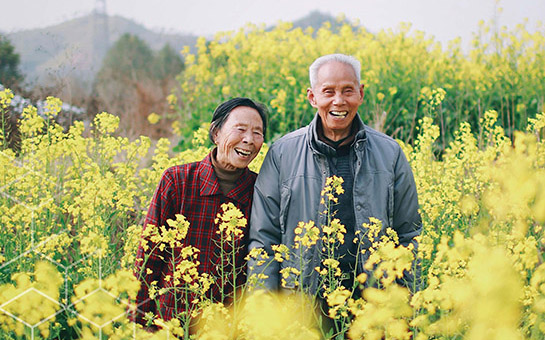 Older couple in a field