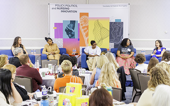 Speakers talking to attendees at the annual Convocation in Washington, D.C.
