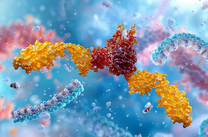Simulated graphic of cancer cells.