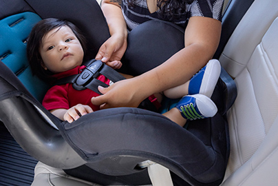 rear facing car seat with baby