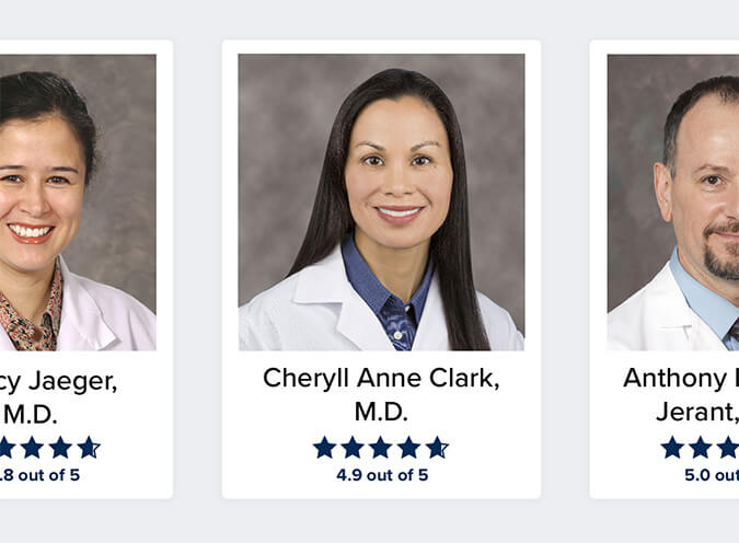 La pediatra Cheryll Anne Clark con una calificación de 4.9 de 5 estrellas.