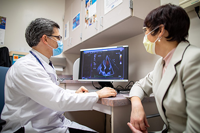 Doctor and patient going over results