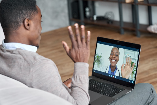 doctor and patient meeting for telehealth appointment