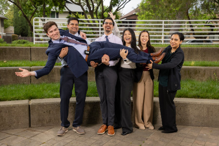 Nephrology fellows pose for silly picture.