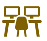 icon depicting a desk with two monitors