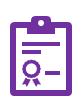 icon of a clipboard with a prize ribbon on it