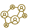 icon depicting people interconnected by lines, indicating a network