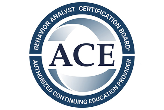 Behavior Analyst Certification Board Authorized Continuing Education provider logo with “ACE” in the center